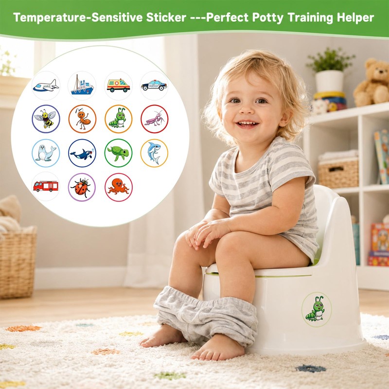 15 Pcs Potty Training Stickers Color Changing Reusable Pee Targets