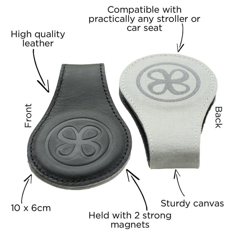 2 STK Cloby Swaddle Magnet Clips Leather 2 farbig Rear