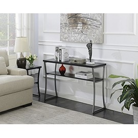 Convenience Concepts X-Calibur Console Table, Black Woodgrain / Gray Frame
