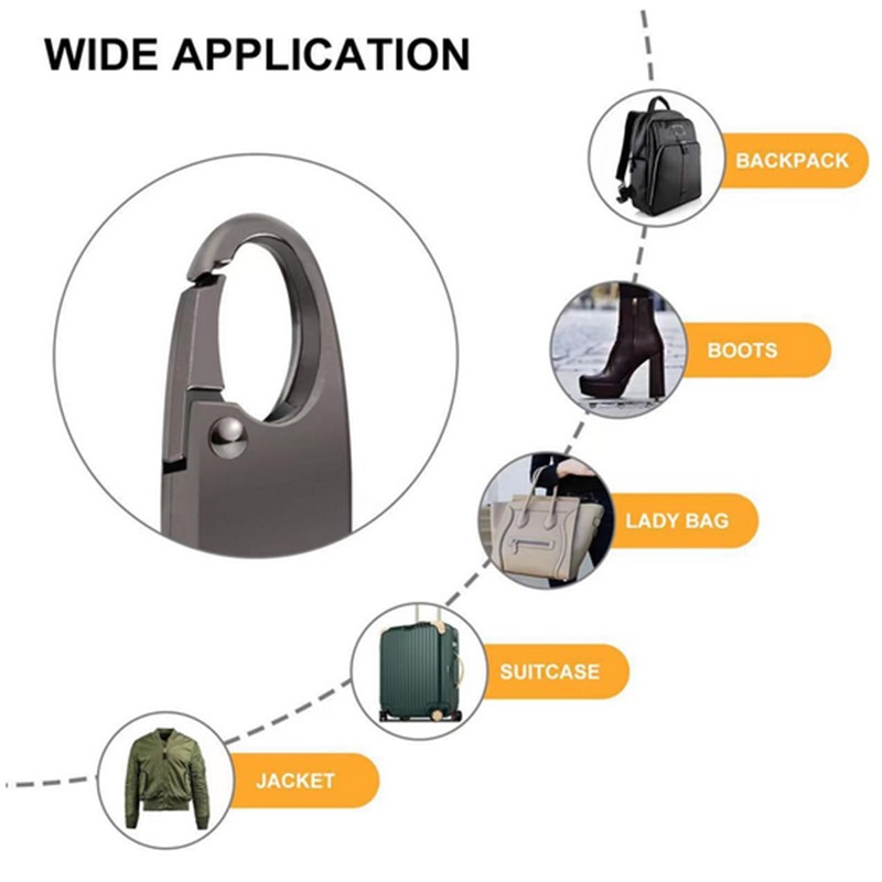 8Pcs Anti Theft Zipper Clips Small Double Carabiner Clip Alloy