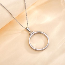 AXOMY Coin Bezels for Necklace S925 Sterling Silver Filigree Necklace 25 Cent Border Screw Top Coin Border is suitable for 24.26mm diameter 1.75mm thickness Coins Not Included, one size, Sterling
