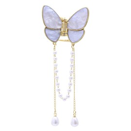 yangzerang Butterfly Hair Clips Butterfly Tassel Hair Clips Pearl Hair Claw Clamps Small Nonslip Gold Tone Hair Clamps Hair Accessories Hair Catch Clip for Women Thinner Thick Hair Styling