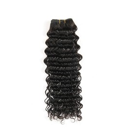 Deep Wave Bundles Human Hair Brazilian Real Hair Wefts Curls Deep Curly Weave Bundles Human Hair Natural Black Colour Single Bundle 100 g 24 Inches