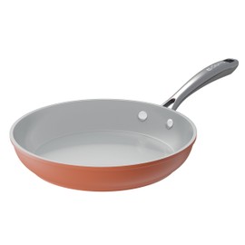 CIARRA Nonstick Ceramic Frying Pan, Non Toxic, PTFE & PFOA Free, Oven Safe & Compatible with All Stovetops, 10.2 Inches, Orange