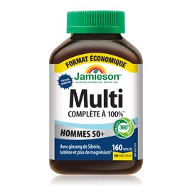 Jamieson Jamieson 100% Complete Multivitamin for Adult Men 50+ Value Size, with Siberian Ginseng, Lutein & Magnesium