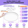 SunRider 2-Pack 9 Inch LED Flush Mount Ceiling Lights, 2300LM,