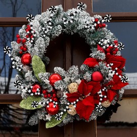 MACTING 30 PCS Christmas Picks Ornaments, Black White Candy Cane Christmas Ornaments, Candy Cane Christmas Decorations for Vase Garland Wreath DIY Craft Xmas Tree Topper Home Decor