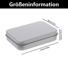 beejune Pack of 2 Tin Cans with Lid, Metal Box, Metal Tins with Lid, Metal Tin, Tin Box, Altoids, for DIY Use, Home Organiser