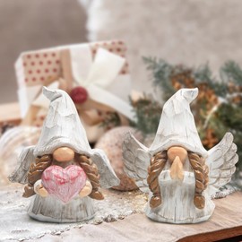 Hodao Christmas Angel Wings Gnomes Decorations Winter Home Decor Gnomes Figurines