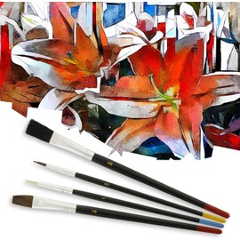 15pc Artist Paint Brush Set, All Purpose Oil, Watercolor, and Acrylic Paints