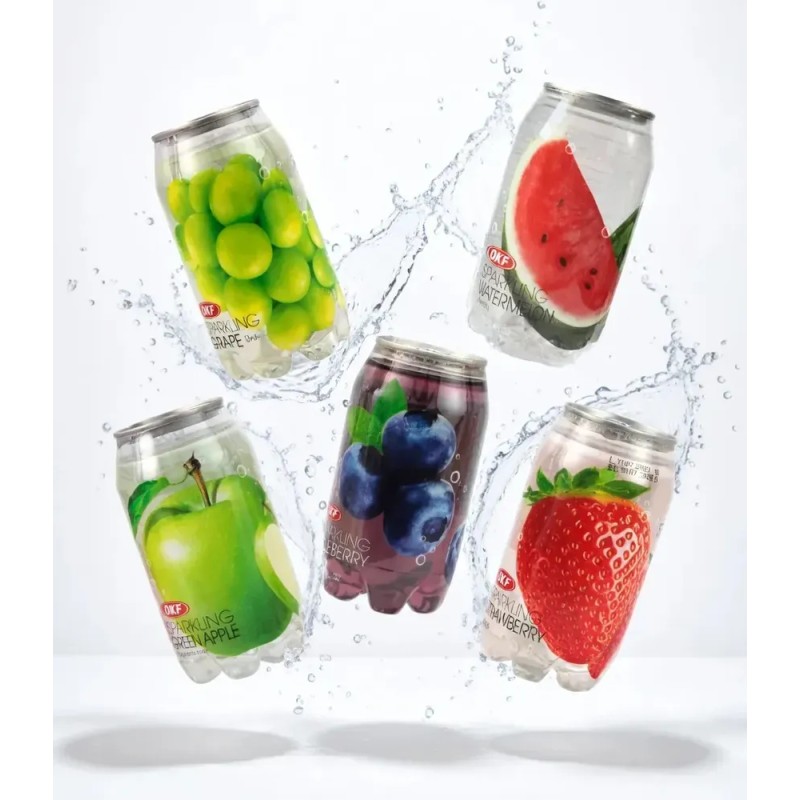 Sparkling Bebida Coreana Sabores Mixtos 350ml Okf Set 5 Pzs
