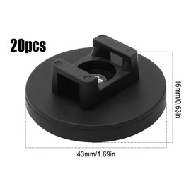 Magnetic Zip Tie Mount Base 20 PCS, Magnetic Cable Zip Tie Base Wire Cable Holder Black Multipurpose Cable Ties Mount Wire Clips Heavy Duty Cable Zip Ties For Organizing Cables (43mm)