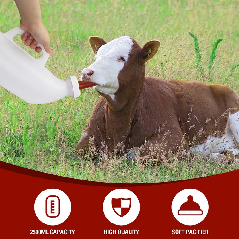 Calf Bottle 2.6 Quart Horizontal Calf Milk Feeding Bottle with