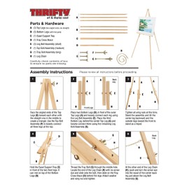 Creative Mark Thrifty Wood Tripod Display Easel Stand for Painting Single Unit - Durable Light Weight and Foldable with Adjustable Angle - Drawing & Painting - Mahogany Finish - Ideal for Artist