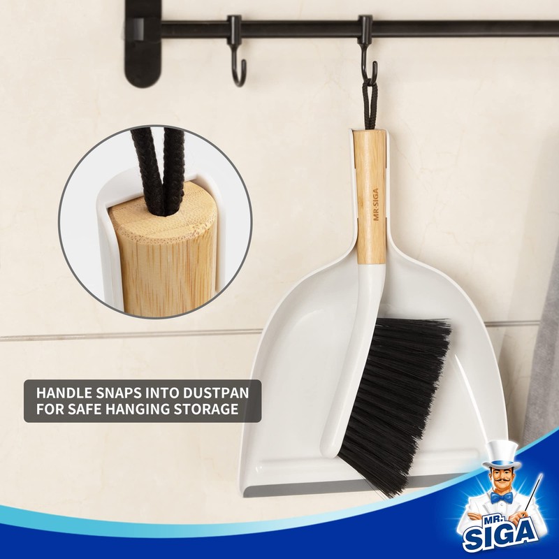 MR.SIGA Dustpan and Brush Set, Portable Cleaning Brush and Dustpan