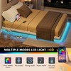 WLIVE Floating Queen Bed Frame, LED Bed Frame with Charging