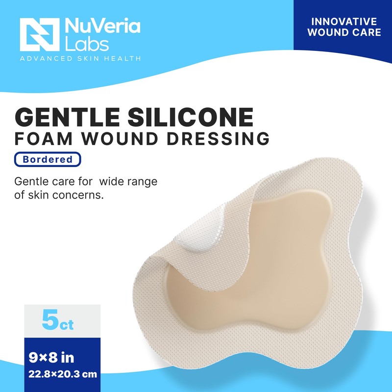 Nuveria Labs Hospital Grade Sacral Bordered Silicone Foam Wound Dressing