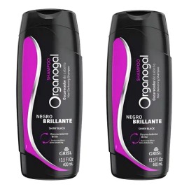 2 Shampoo Organogal Grisi Negro Brillante 400ml                                                                                                       