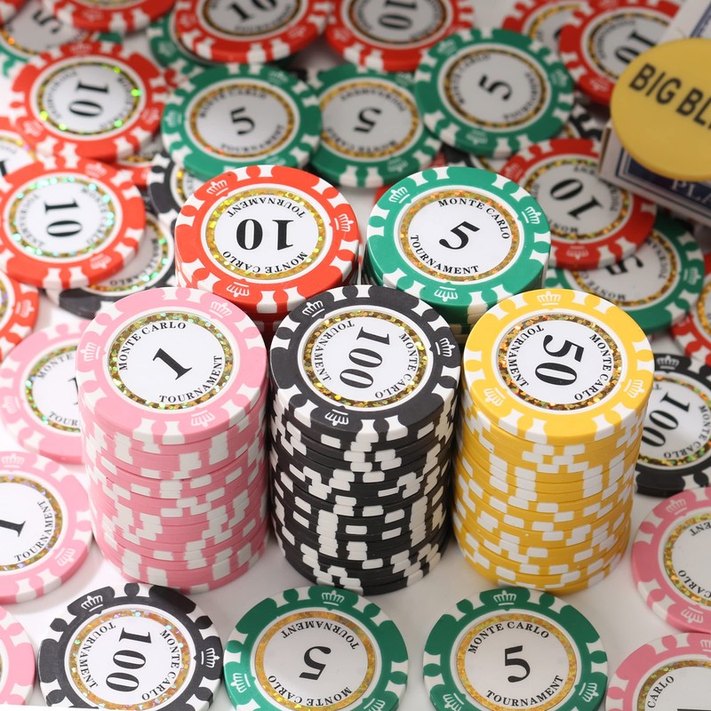 LUOBAO Premium Numbered Poker Chips for Card Board Game,Professional Clay