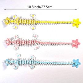 3PCS 3D Printed Dragon with Cherry Blossom Design - Pink & White, Yellow & White, and Blue & White Articulated Dragons, 10.8 Inches, Movable Joints & Rotating Cherry Blossom Tail (light color)