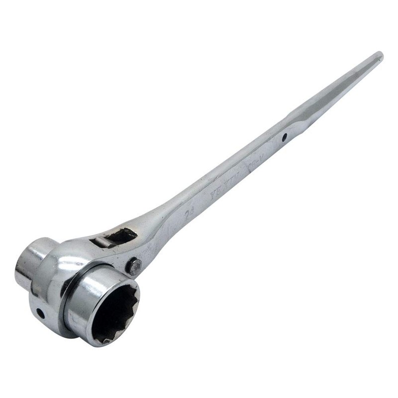 19-24mm Scaffold Spanner Ratcheting Socket Wrench Flat Satin Cr-v Ratchet