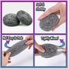 12Pcs Stainless Steel Scourers – Heavy Duty Dish Washing Scrubbers