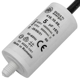 Lumonic Starting Capacitor Ducati 416.10.08 A [Includes Cable 35cm] | Motor Capacitor 5µF 425V 28 x 55 mm I Capacitor in Insulated Plastic Housing