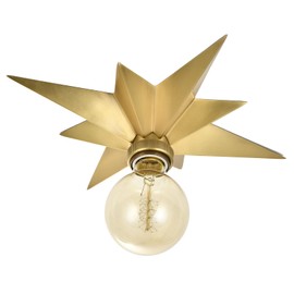 JC H&L Flush Mount Ceiling Lamp, Vintage Lighting Fixture, Brass Star Light for Hallway, Entryway, Corridor, Study Room, Bedroom, Dining Room, Restaurant, Cafe, Bar, Kitchen, Wall, Antique Brass