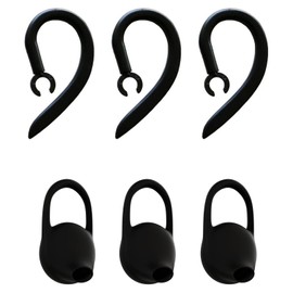 VSuRing Ear Hooks Eartips Kit 360° Rotatable Adjustable Soft Silicone Anti-Slip Sports Clamp Universal Bluetooth Headset Clips Earbuds Replacement for Newbee/Plantronics/TOORUN Black