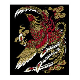 東洋ケース(Toyo Case) シール デコレーション (スマホ・ガラケー) 蒔絵シール 守護神獣絵巻 朱雀 SHINJU-02