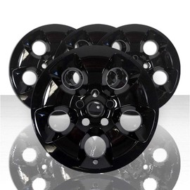 Auto Reflections Set of 4 18" 5 Spoke Wheel Skins for Jeep Wrangler JK Sahara 13-18 - Gloss Black