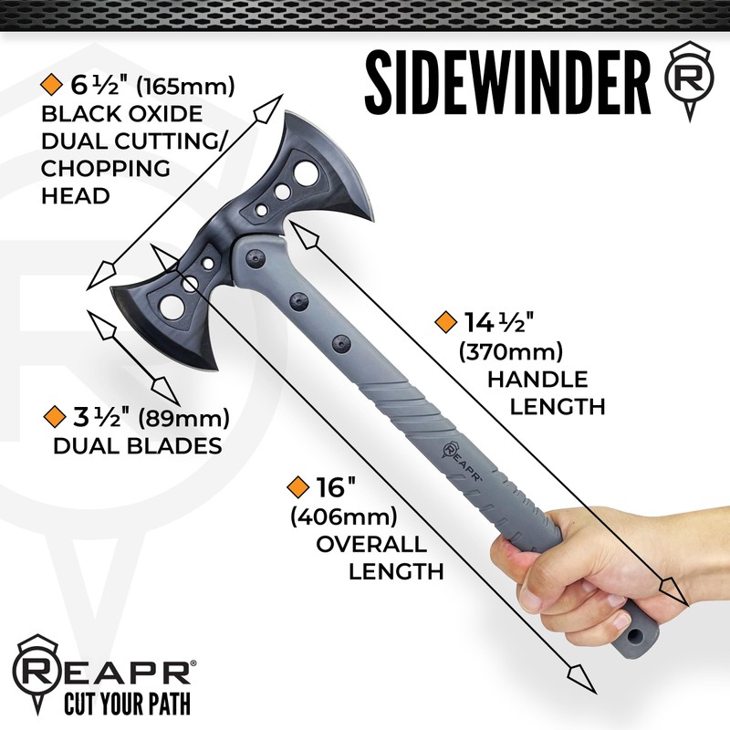 Reapr Sidewinder Tactical Double Axe – 16" Dual-Headed Survival Hatchet