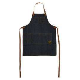 Vulcan Denim Workwear Apron - Workshop Gear with Pockets & Adjustable Neck Straps - Durable Multi-Use for Woodworking, Shop & More - One Size Fits All for Men & Women