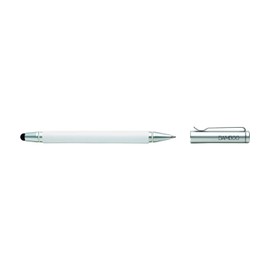 Wacom Bamboo Duo 2-in-1 Universal Digital Stylus and Ballpoint Pen for Smartphones, Tablets and Touchscreen Devices (White with 5mm Stylus Tip)
