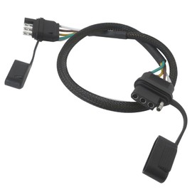 16 AWG 4 Pin Flat Trailer Extension, Vehicle-Side and Trailer-Side 4 Way Connector Copper Wire for Boat Trailer Truck, Flat Trailer Wire Male to Female