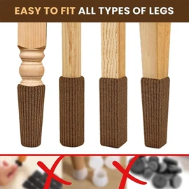 YUHENGCT 24 Pcs Chair Socks for Hardwood Floors, Chair Leg Covers to Protect Floors,High Elastic Knitted Chair Leg Floor Protectors,Noise Reduction and Scratch Protection，Brown