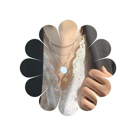 Xmsrn Vintage Layered Coin Disc Pendant Necklace Coin Choker Necklace Silver Ball Chain Necklace Layering Coin Disc Necklace Jewelry for Women and Girls (Silver)