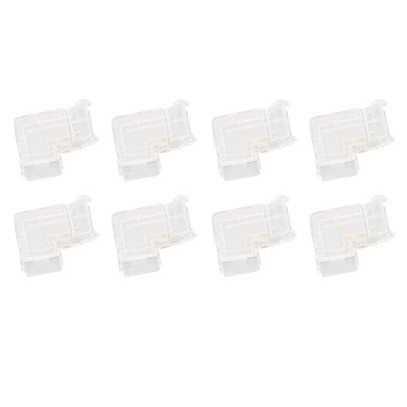 8pcs LED Strip Light Connector Professional Transparent 3Pin L Shaped