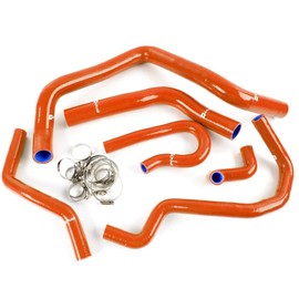 G-PLUS Silicone Radiator Coolant Hose Pipe Kit w/Clamps Compatible with 1992-2000 Honda Civic Type-R EK EG B16A B18C B20B Dark Orange 6 PCS
