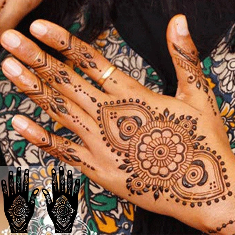 24 Sheets Henna Tattoo Stencils Kit for Hand, Indian Arabic
