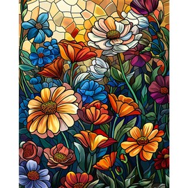 Natuyalo Paint by Numbers for Adults - DIY Adult Paint by Number Kits Painting on Canvas Colorful Flowers Painting by Numbers for Beginners, Abstract Art Craft Kits for Adults (16x20 Inch)