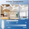 POCHFAN 52 Inch White Ceiling Fans With Lights and Remote,