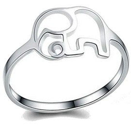 Jude Jewelers Stainless Steel Elephant Style Statement Cocktail Party Holiday Wedding Promise Ring (Silver, 9)