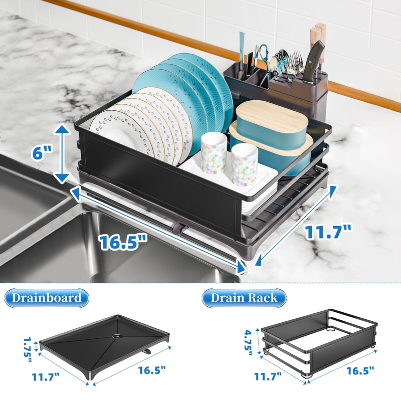 Simple Trending Dish Rack, Steel Dish Drying Rack for Kitchen