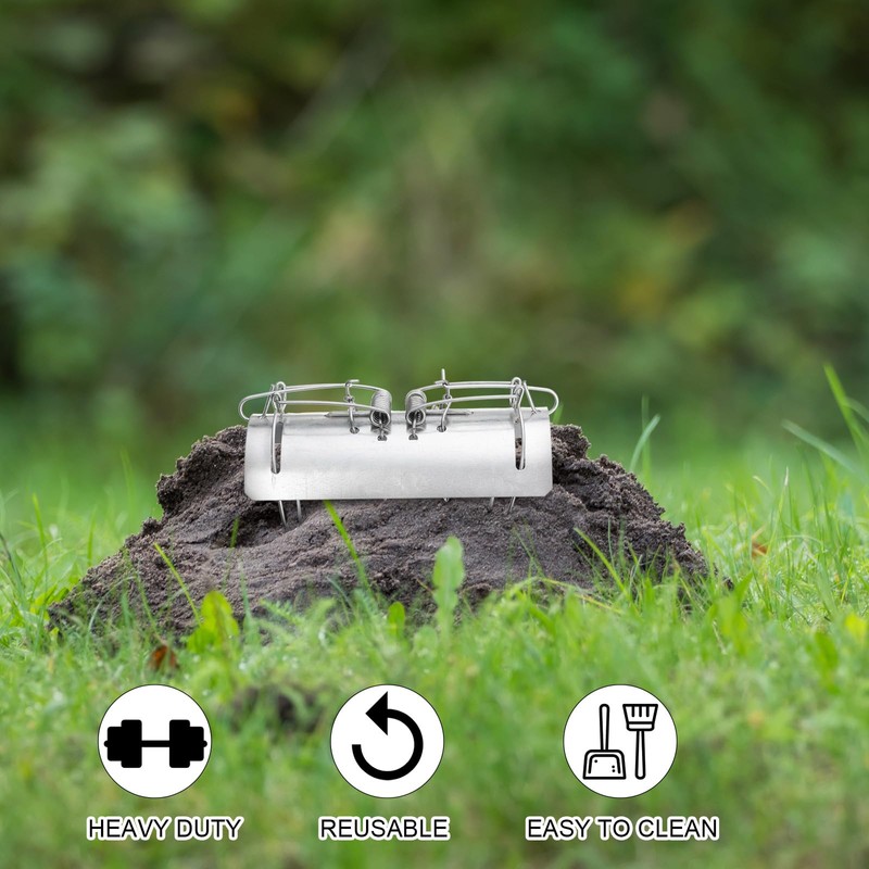 Qualirey Mole Trap Half Round Metal Mole Killer Reusable Ground