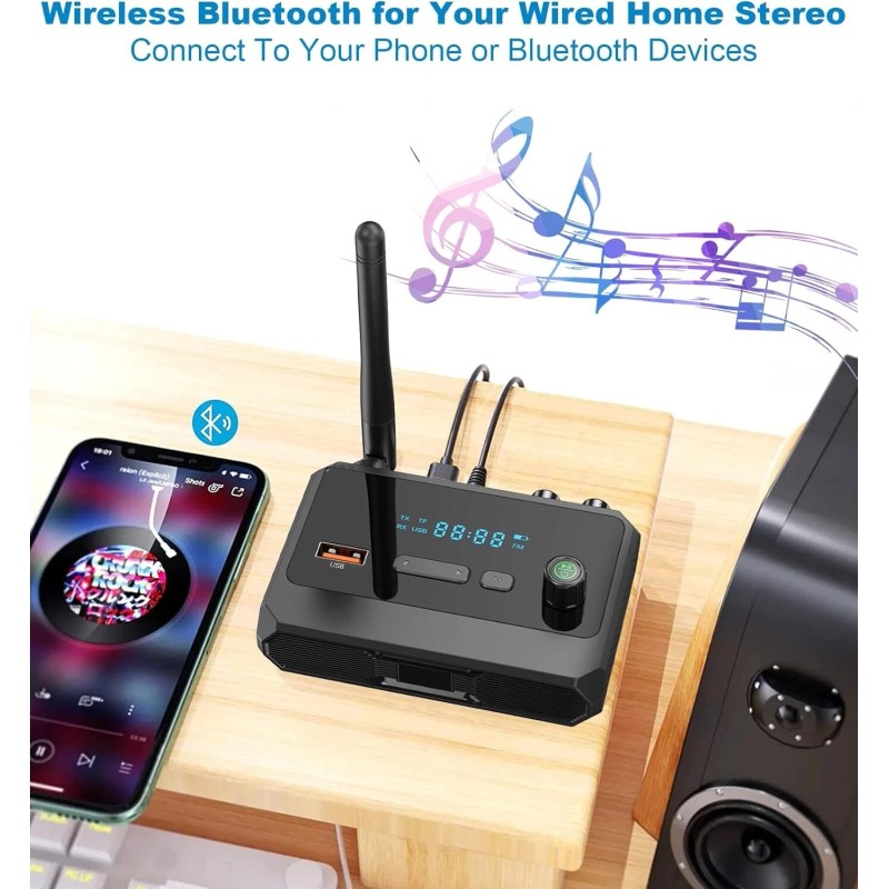 Bluetooth 5.3 Audio Receiver for Home Stereo, Wireless Adapter with