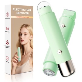 IZRIO Dermave Bikini Shaver - Electric Bikini Trimmer for Women, Dual Head Shaver, 2-in-1 Womens Electric Razor (Green)
