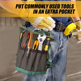 Tool Bag Roll up, Heavy Duty Tool Bag Organizer, Tool bags for Men Women, Portable Tool bag with shoulder strap, Small Carrier Bag for Electrician Mechanic, Father Day Dad Gifts, Gifts for Men, Black