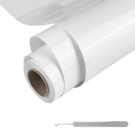 Relota Plotter Film Textile White with Tweezers, Vinyl Film Plotter 30.5 cm x 4 m Made of High-Quality PVC Material, Plotter Flex Film for T-Shirt, Hat, Clothing or Other Fabrics, Iron-On Film