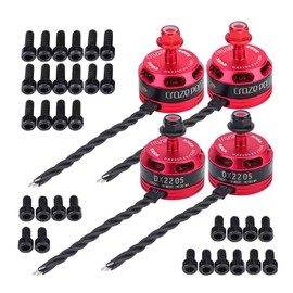 RC Brushless Motor, 4pcs DX2205 2300KV Brushless Motor 2-4S Racing Edition Red for QAV210 X220 QAV250 FPV Racing Drone (2CW 2CCW)